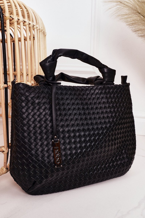 Damska Pleciona Torebka Shopper NOBO NBAG-K1320 Czarna