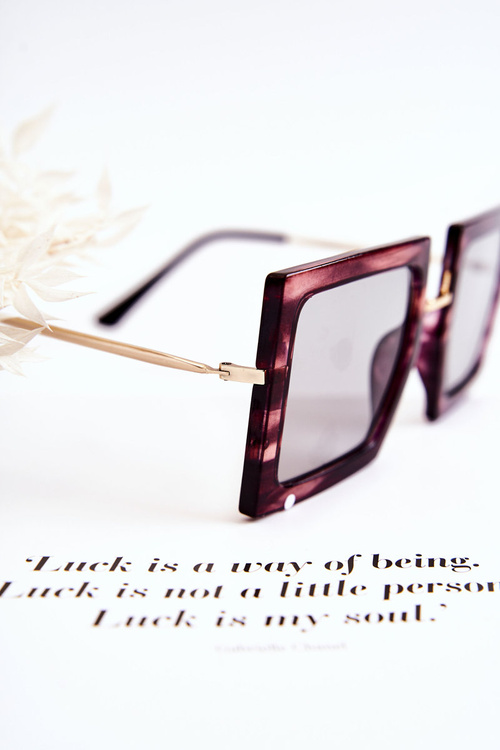 Okulary Przeciwsłoneczne Kwadratowe Marmurkowe V160018 Fioletowe