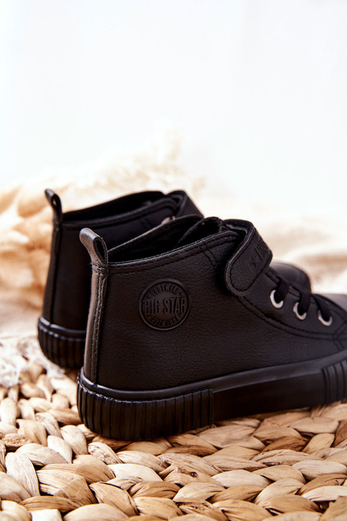 Dziecięce Wysokie Trampki Na Rzepy BIG STAR II374016 Czarne