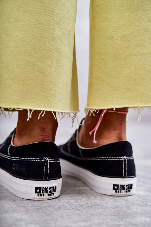 Materiałowe Damskie Tenisówki Big Star KK274019 Czarne