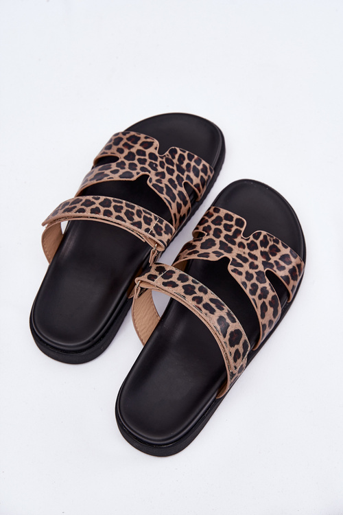 Klapki Damskie Z Rzepem Vinceza 17401 Panterka