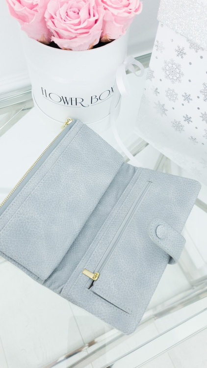 Duży Damski Szary Portfel