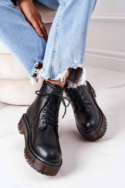 Damskie Ocieplane Workery Big Star II274110 Czarne