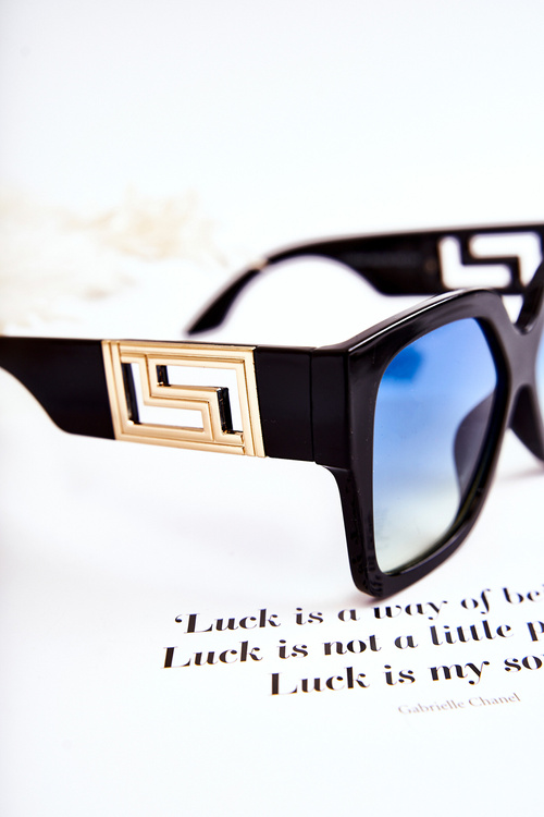 Damskie Modne Okulary Przeciwsłoneczne V120045 Czarno-Niebieskie