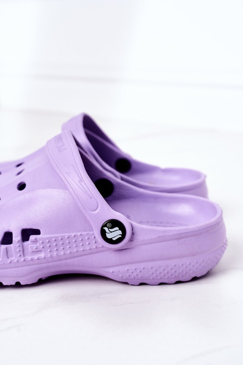 Damskie Piankowe Klapki Kroksy EVA Fioletowe