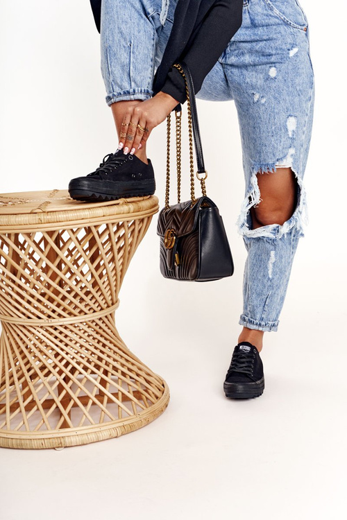 Damskie Trampki Na Dużej Podeszwie BIG STAR FF274248 Czarne