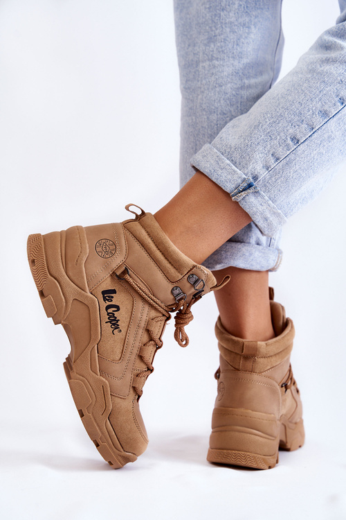 Damskie Buty Trekkingowe Trapery Lee Cooper LCJ-22-31-1442 Brązowe