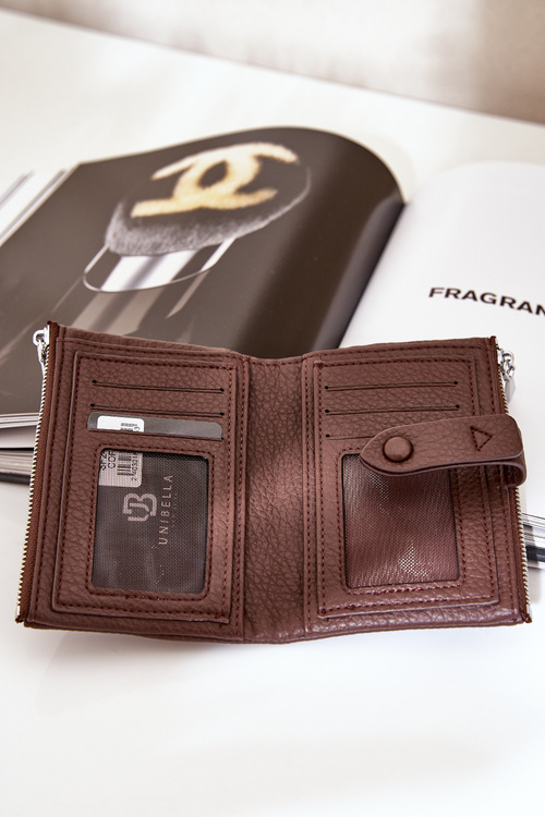 Eko Skórzany Portfel Damski Czekoladowy Bronica