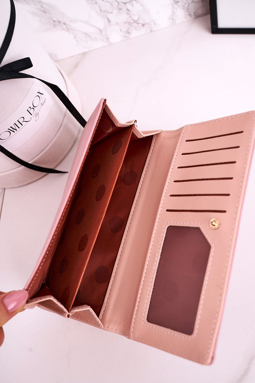 Duży Portfel Damski Zapinany Na Bigiel MILANO Różowy