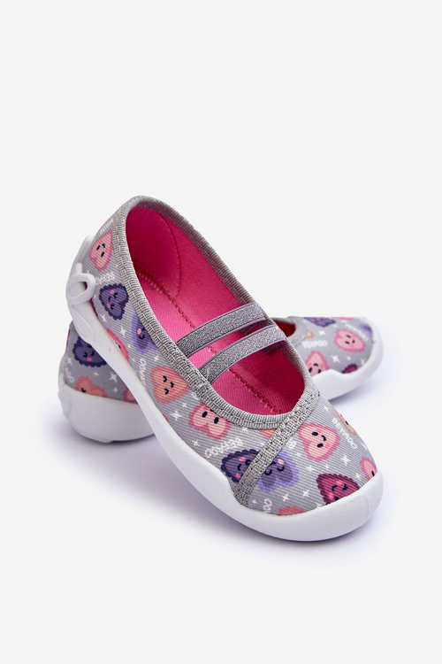 Papcie Baleriny Serca Befado 116X319 Szaro-Różowe