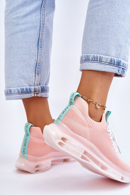 Damskie Wsuwane Skarpetkowe Buty GOE JJ2N4081 Jasnoróżowe