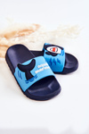 Lekkie Dziecięce Klapki Niebiesko-Granatowe Sharky