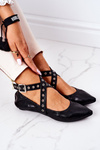 Składane Skórzane Baleriny Lu Boo Czarne 