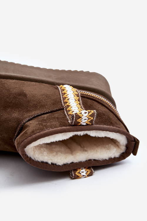 Śniegowce Na Platformie Ze Wzorem Ciemnozielone Udra