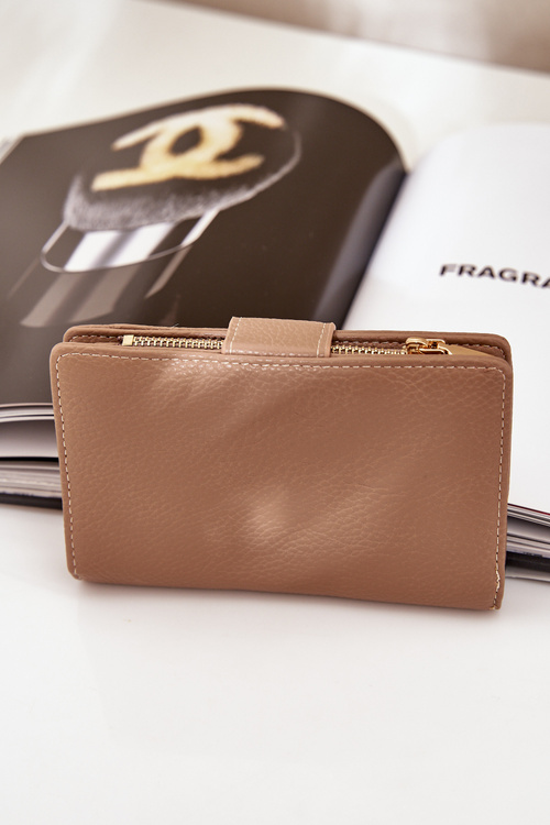 Damski Portfel Z Eko Skóry Ciemnobeżowy Isamille