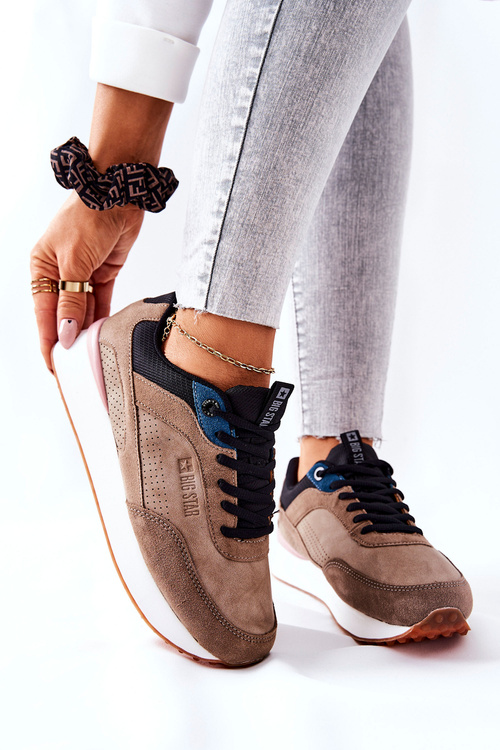 Buty Sportowe Memory Foam Big Star II274407 Brązowo-Czarne