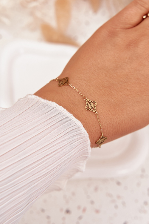 Bransoletka Ze Stali Nierdzewnej Z Zawieszkami Złota