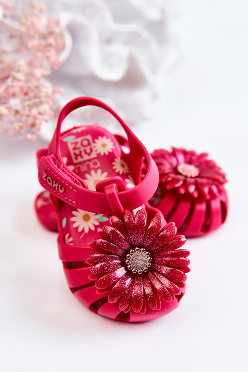 Dziecięce Sandałki Na Rzep Pachnące ZAXY JJ385030 Ciemnoróżowe