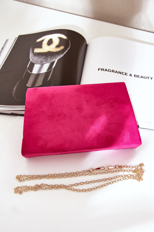 Torebka Kopertówka Z Ozdobnym Sercem Eko Zamszowa Fuksja Evilinas