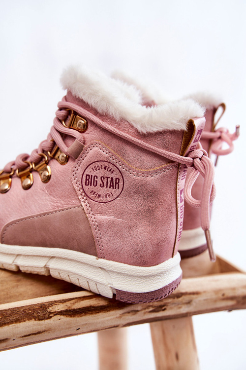 Dziecięce Ocieplane Botki Na Suwak Big Star KK374177 Różowe