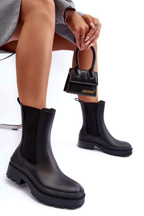 Matowe Kalosze Botki Big Star MM274695 Czarne