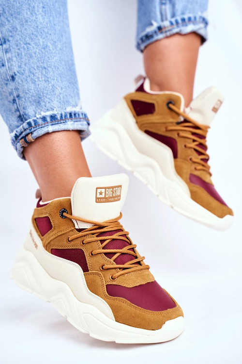 Damskie Sportowe Buty Sneakersy Big Star GG274646 Beżowe