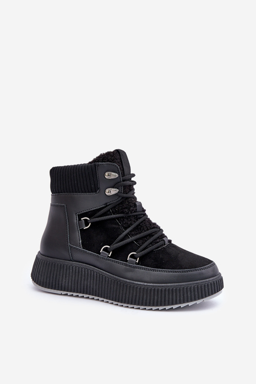 Niskie Śniegowce Na Platformie Czarne Naliora