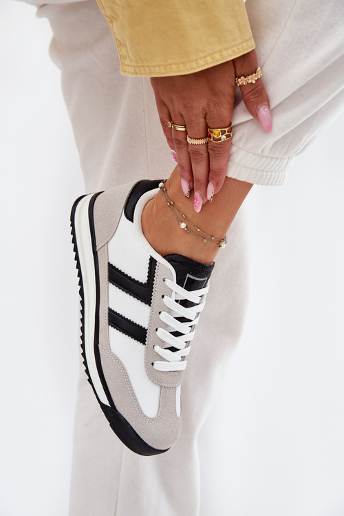 Niskie Sneakersy Damskie Białe Rulaana