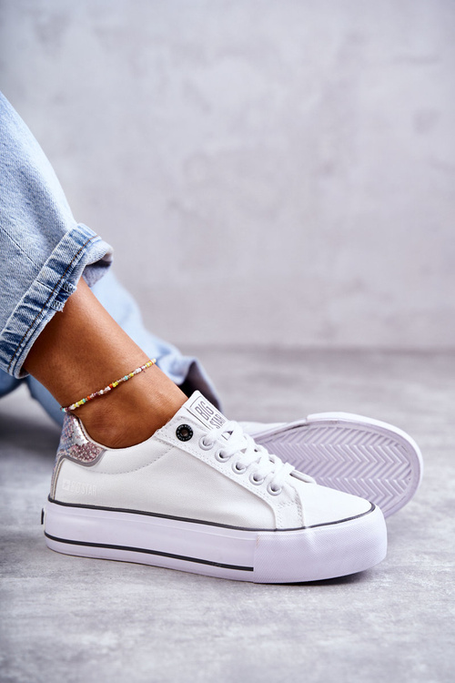 Damskie Materiałowe Trampki Big Star KK274037 Białe