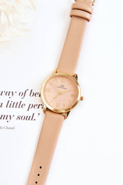 Damski Zegarek Na Skórzanym Pasku Giorgio&Dario Beżowy