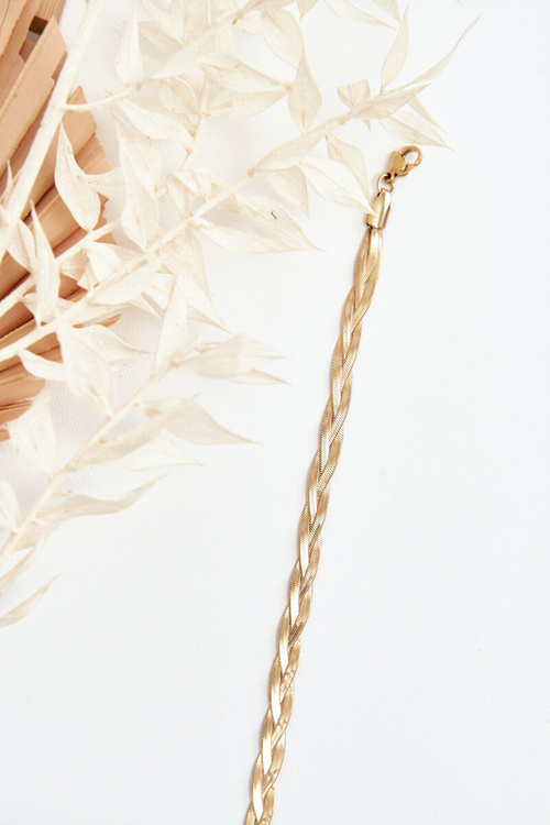 Elegancka Pleciona Bransoletka Żmijka Złota