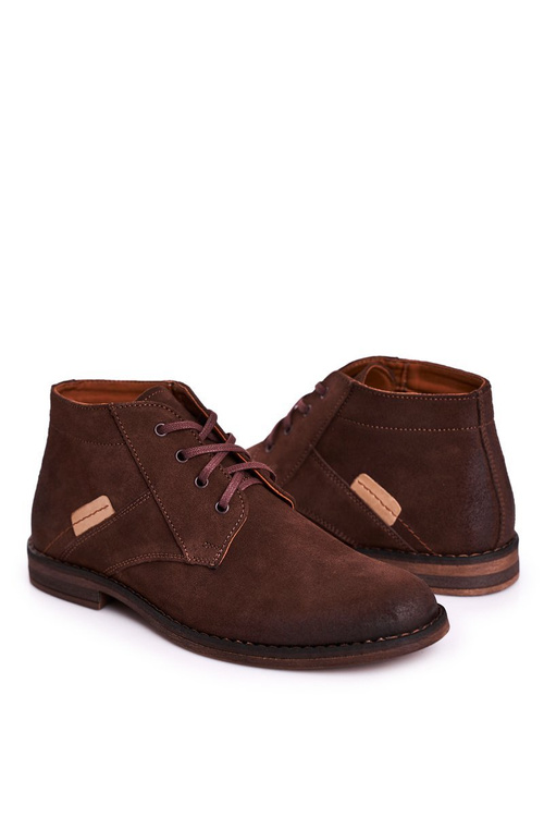 Męskie Skórzane Botki Trzewiki BEDNAREK Brązowe