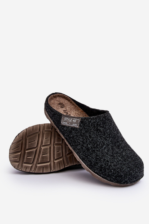 Męskie Obuwie Domowe Kapcie Inblu CR000015 Ciemnoszare