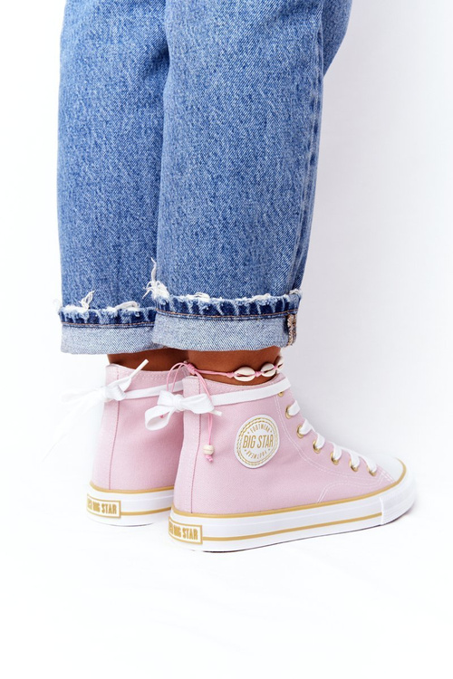 Damskie Wysokie Trampki Big Star HH274447 Różowe