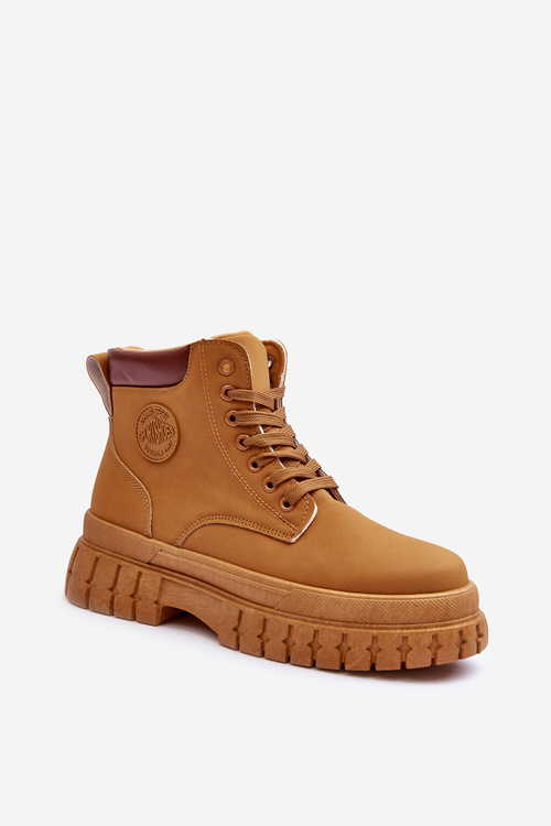 Damskie Trapery Skórzane Na Platformie Brązowe Calys