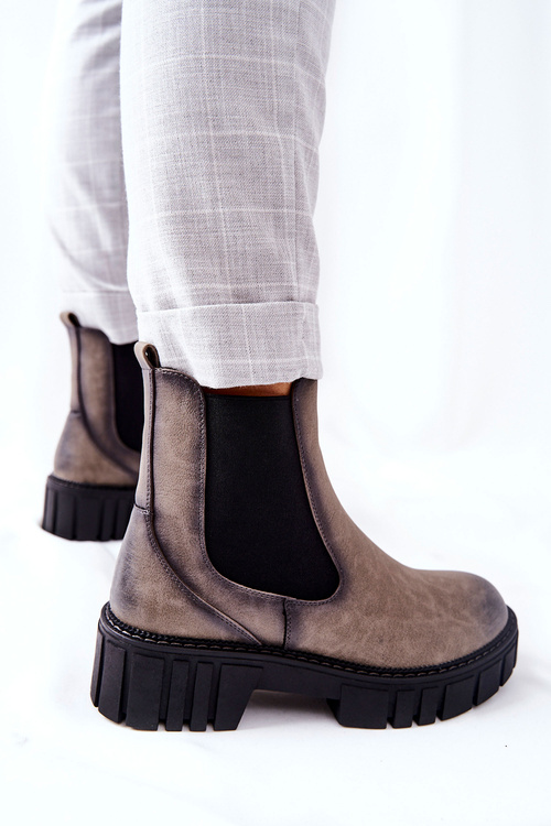 Botki Workery Trapery Ocieplane Sergio Leone TR761 Szare