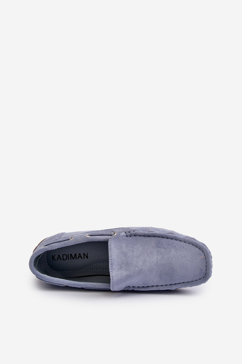 Męskie Zamszowe Wsuwane Mokasyny Błękitne Rayan