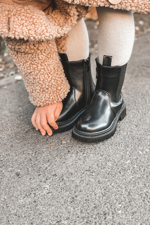 Dziecięce Botki Ocieplane Czarne Aletris