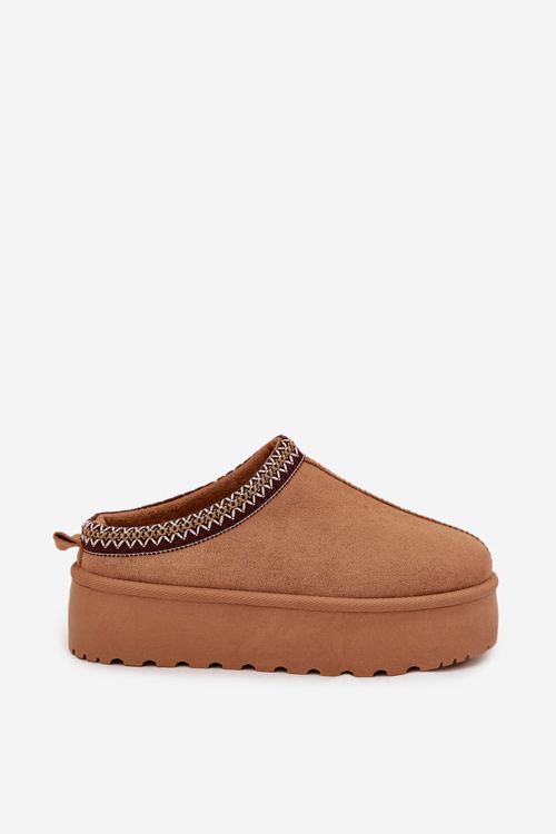 Śniegowce Damskie Z Ozdobnym Haftem Camel Jenira