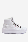 Damskie Wysokie Trampki Cross Jeans KK2R4028C Białe