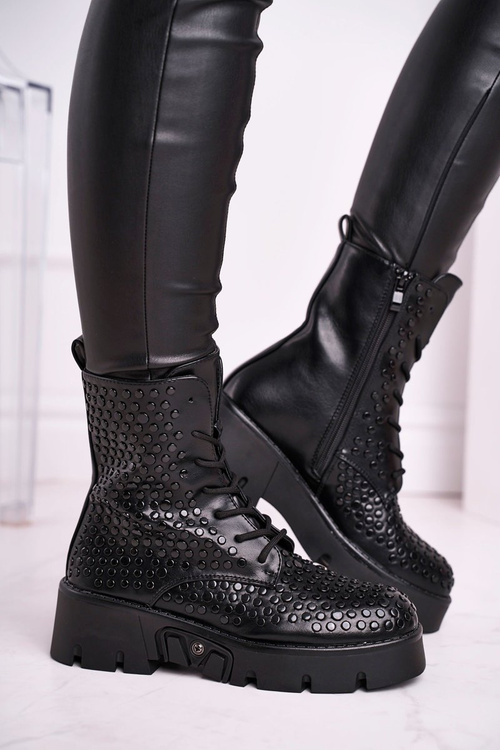 Botki Damskie Na Platformie Grunge Czarne Don't Stop