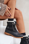 Śniegowce Damskie Sznurowane Z Futerkiem Lee Cooper LCJ-24-44-2868 Czarne