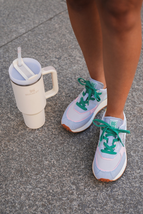 Sneakersy Damskie Na Platformie Memory Foam System Big Star NN274682 Niebieskie