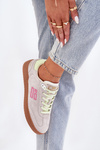 Zamszowe Buty Sportowe Sneakersy Damskie D.Franklin DFSH387005 Zgaszona Biel