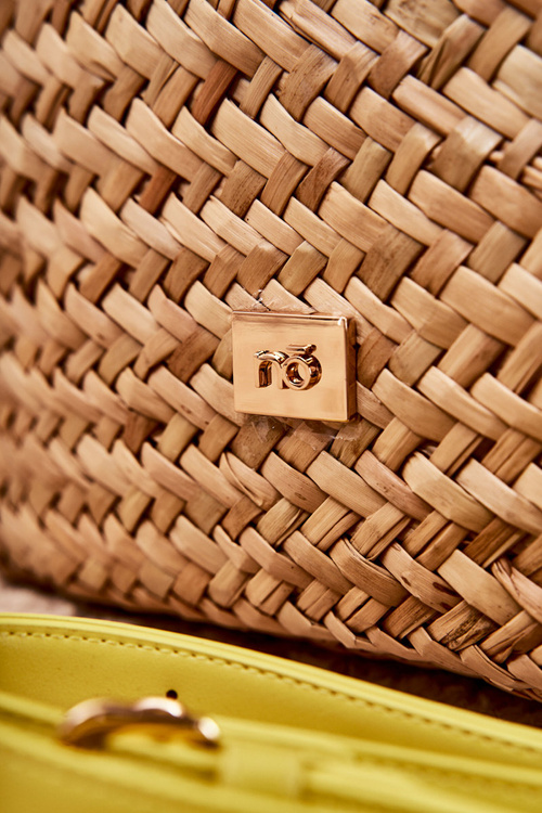 Torebka Pleciona Na Plażę NOBO XM0020-C002 Beżowo-Żółta