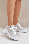 Sneakersy Buty Sportowe Na Platformie CheBello 4632 Srebrne