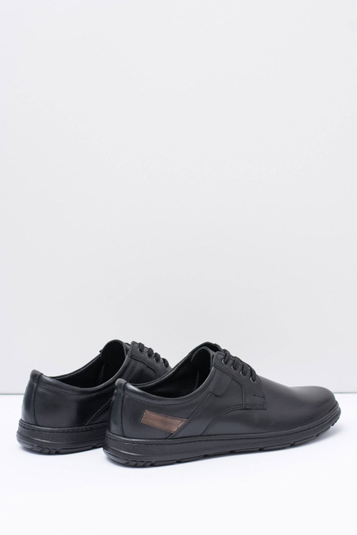 Czarne Męskie Półbuty Casual Manifesto