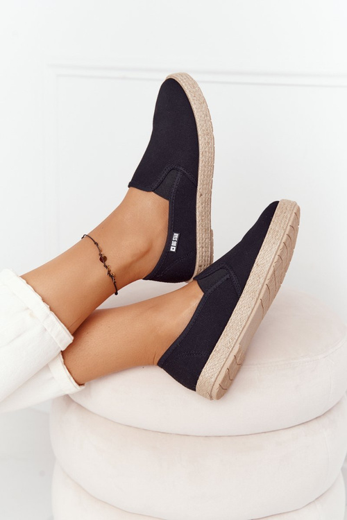Espadryle Na Plecionej Podeszwie Big Star DD274017 Czarne