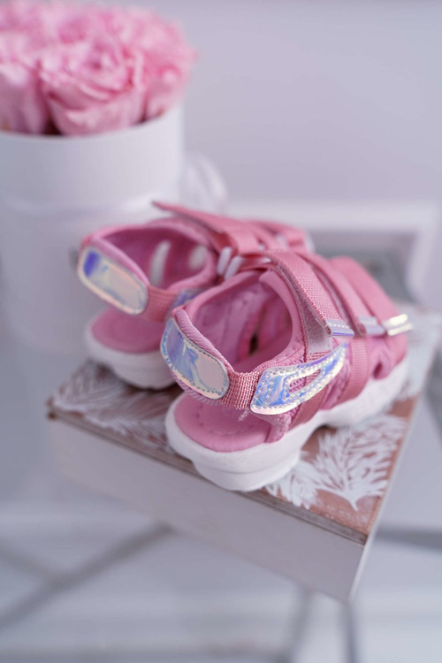 Dziecięce Sandały Na Rzepy Dla Dziewczynki Różowe Kimmi