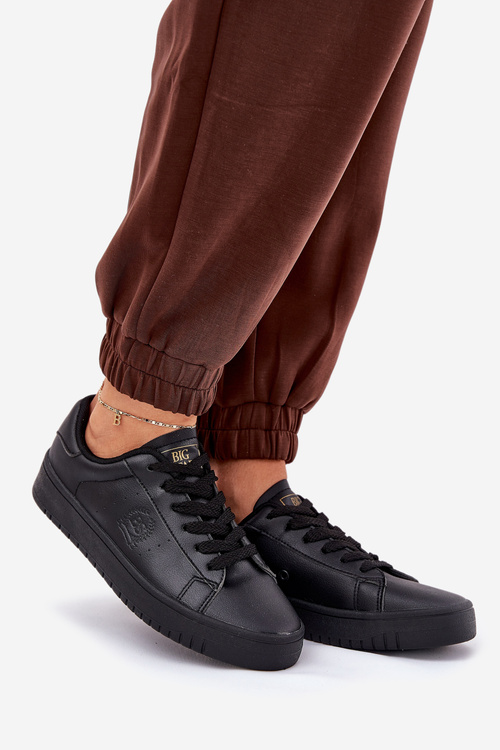 Niskie Trampki Damskie Z Eko Skóry Big Star NN274576 Czarne